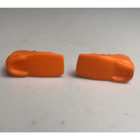 Vintage Barbie Ski Boots Shoes 1797 Ski Scene Orange Squishy 70s Black Mark - Picture 9 of 9